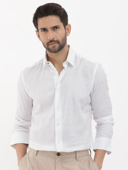 Rare Rabbit - Men White Solid Casual Shirt