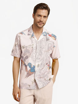 Rare Rabbit - Men Lavender Printed Casual Shirt