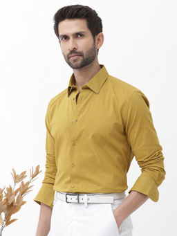 Rare Rabbit - Men Yellow Solid Casual Shirt