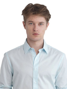 Rare Rabbit - Men Blue Solid Casual Shirt