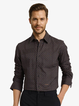 Rare Rabbit - Men Black Printed Casual Shirt