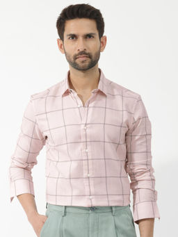 Rare Rabbit - Men Pink Checks Casual Shirt