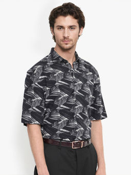Rare Rabbit - Men Black Abstract Casual Shirt