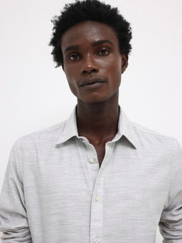 Rare Rabbit - Men Grey Solid Casual Shirt