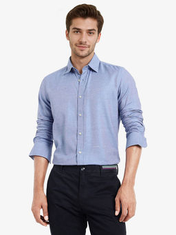 Rare Rabbit - Men Blue Solid Casual Shirt