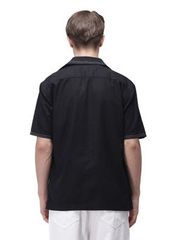 Rare Rabbit - Men Black Embroidered Casual Shirt