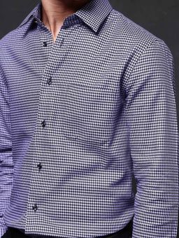 Rare Rabbit - Men Blue Self Design Casual Shirt