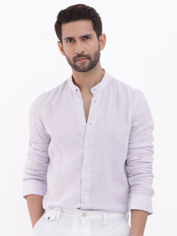 Rare Rabbit - Men Purple Solid Casual Shirt