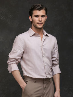 Rare Rabbit - Men Pink Solid Formal Shirt