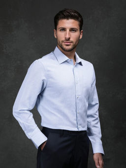 Rare Rabbit - Men Blue Solid Formal Shirt