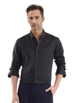 Rare Rabbit - Men Black Solid Casual Shirt