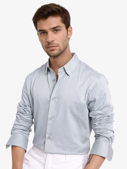 Rare Rabbit - Men Blue Solid Casual Shirt