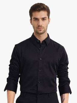 Rare Rabbit - Men Black Solid Casual Shirt