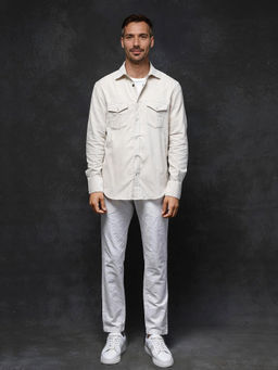 Rare Rabbit - Men Off White Solid Party Shirt