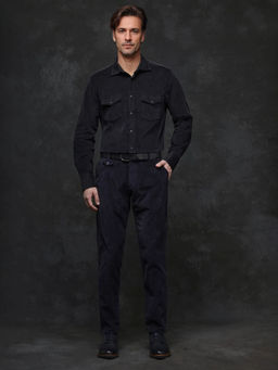 Rare Rabbit - Men Black Solid Party Shirt