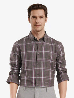 Rare Rabbit - Men Olive Checks Casual Shirt