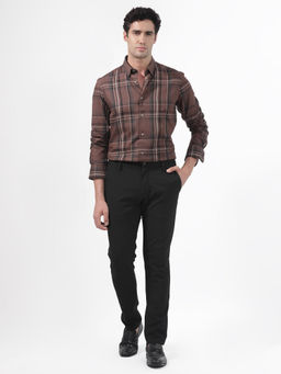 Rare Rabbit - Men Brown Checks Casual Shirt