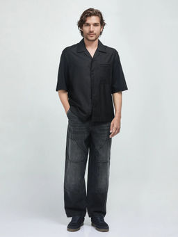 Rare Rabbit - Men Black Solid Casual Shirt