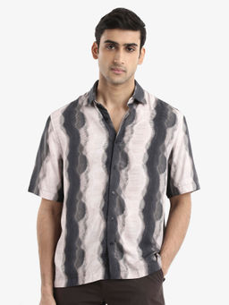 Rare Rabbit - Men Black Abstract Casual Shirt