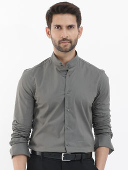 Rare Rabbit - Men Grey Solid Casual Shirt