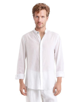 Rare Rabbit - Men White Solid Casual Shirt