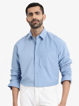 Rare Rabbit - Men Blue Solid Casual Shirt
