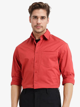 Rare Rabbit - Men Red Solid Casual Shirt