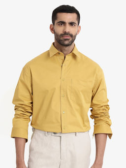 Rare Rabbit - Men Yellow Solid Casual Shirt