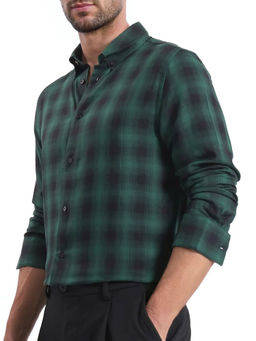 Rare Rabbit - Men Green Checks Casual Shirt