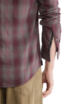 Rare Rabbit - Men Maroon Checks Casual Shirt