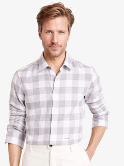Rare Rabbit - Men Grey Checks Casual Shirt