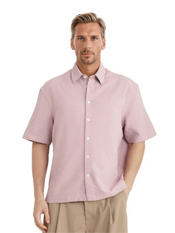 Rare Rabbit - Men Pink Textured Casual Shirt