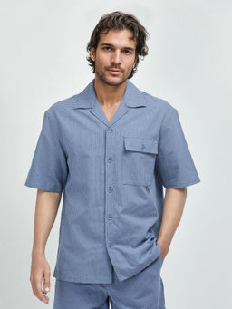 Rare Rabbit - Men Blue Checks Casual Shirt