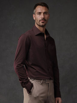 Rare Rabbit - Men Maroon Solid Casual Shirt