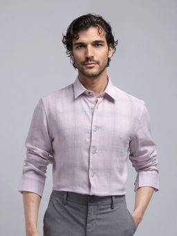 Rare Rabbit - Men Pink Checks Casual Shirt