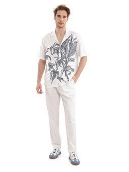 Rare Rabbit - Men White Printed Casual Shirt