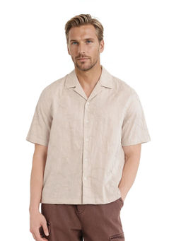 Rare Rabbit - Men Beige Printed Casual Shirt