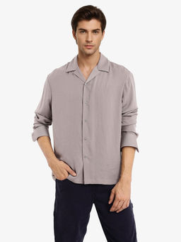 Rare Rabbit - Men Grey Solid Casual Shirt
