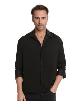 Rare Rabbit - Men Black Solid Casual Shirt