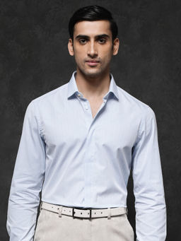 Rare Rabbit - Men Blue Solid Casual Shirt