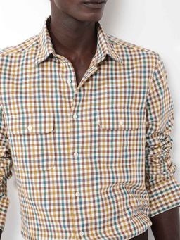 Rare Rabbit - Men Multi-Color Checks Casual Shirt