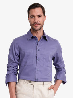 Rare Rabbit - Men Blue Solid Casual Shirt