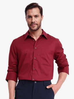 Rare Rabbit - Men Maroon Solid Casual Shirt