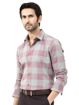 Rare Rabbit - Men Pink Checks Casual Shirt
