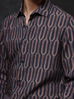 Rare Rabbit - Men Black Printed Party Shirt