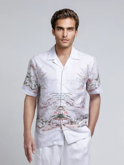 Rare Rabbit - Men White Printed Casual Shirt