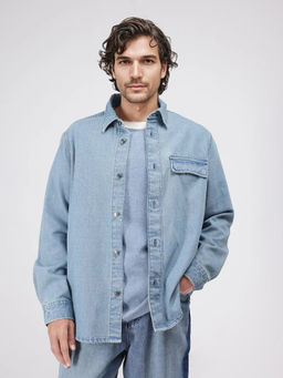 Rare Rabbit - Men Blue Solid Casual Shirt