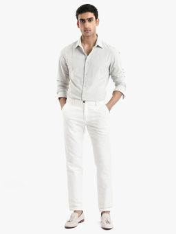 Rare Rabbit - Men Grey Stripes Casual Shirt