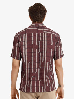 Rare Rabbit - Men Maroon Printed Casual Shirt