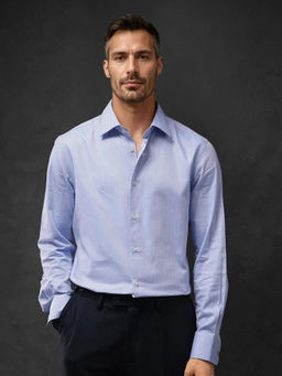 Rare Rabbit - Men Blue Solid Casual Shirt